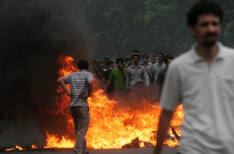 The riots in Tehran, Iran