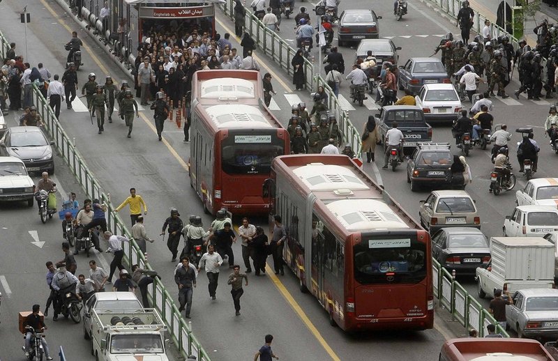 The riots in Tehran, Iran