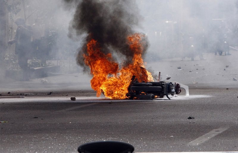 The riots in Tehran, Iran