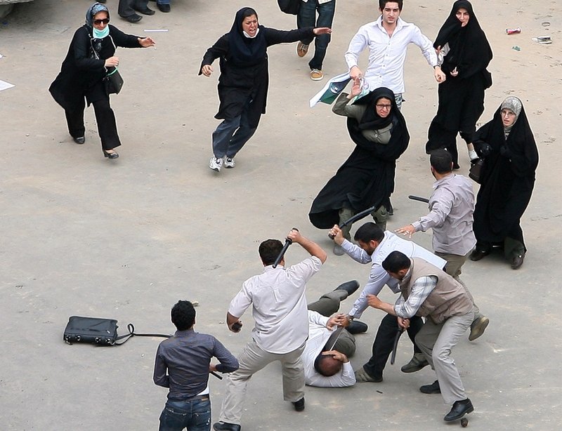 The riots in Tehran, Iran