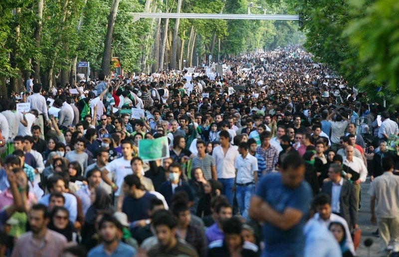 The riots in Tehran, Iran