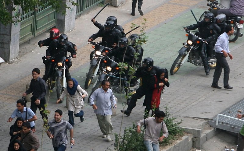 The riots in Tehran, Iran