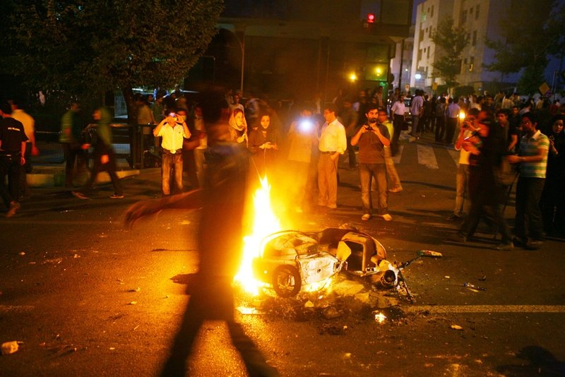 The riots in Tehran, Iran