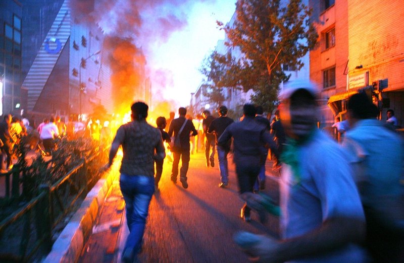 The riots in Tehran, Iran