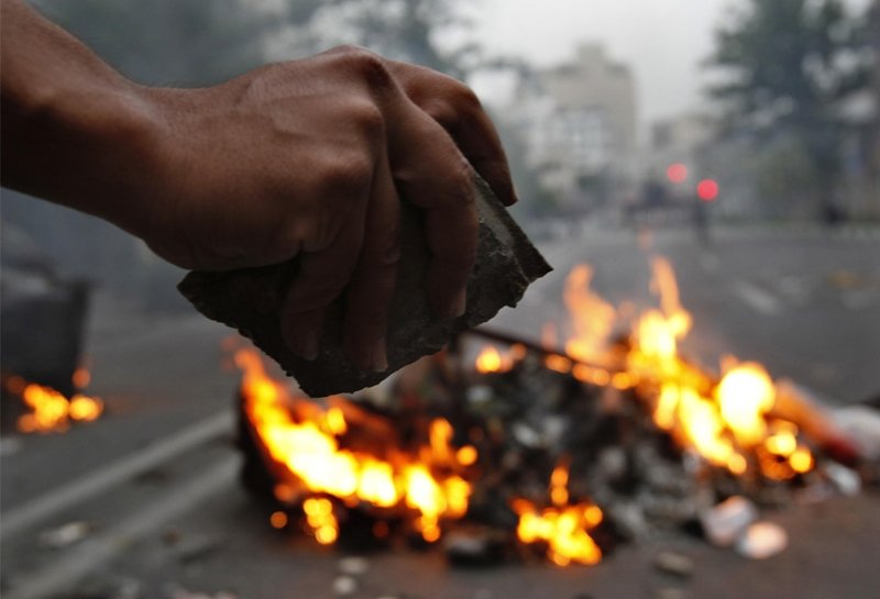 The riots in Tehran, Iran