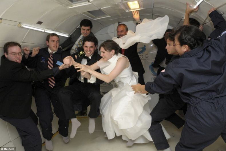 the first wedding in weightlessness