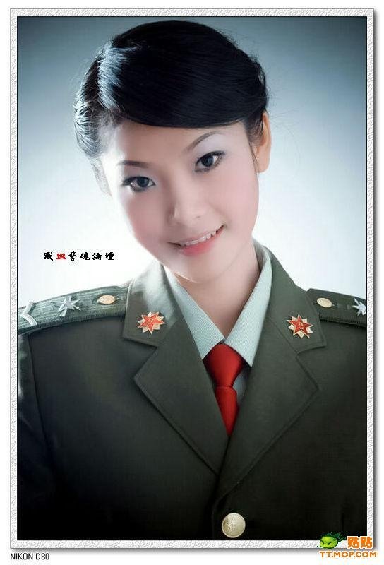 girl in a military