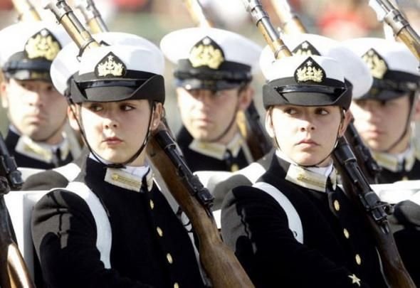 girl in a military