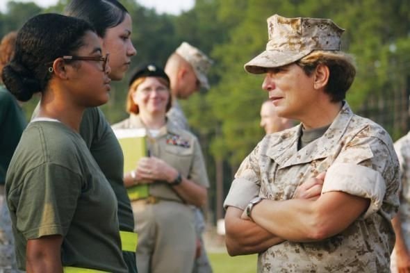 girl in a military