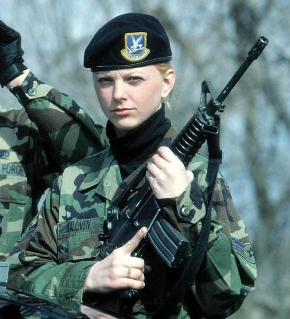 girl in a military