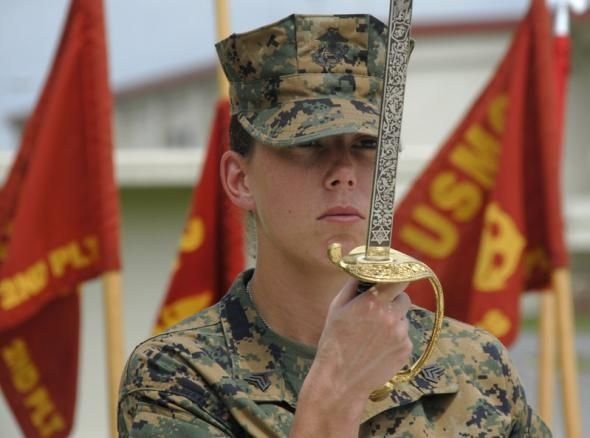 girl in a military