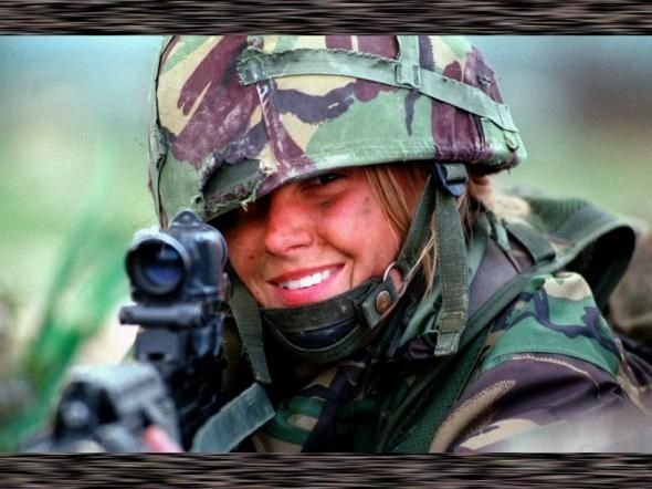 girl in a military