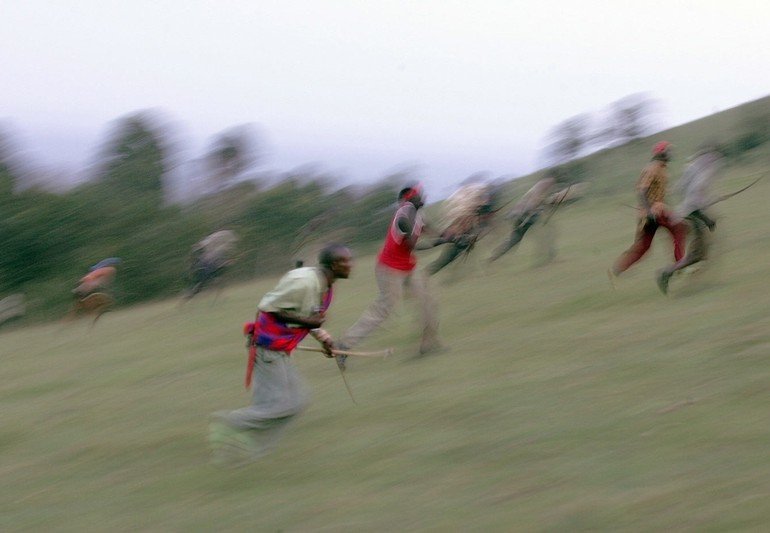 Traditional war event, Kenya, Africa