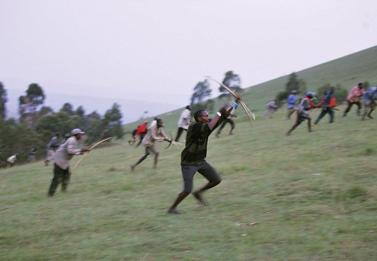 Traditional war event, Kenya, Africa