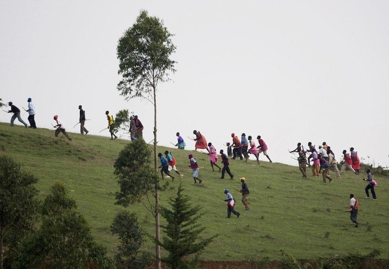 Traditional war event, Kenya, Africa