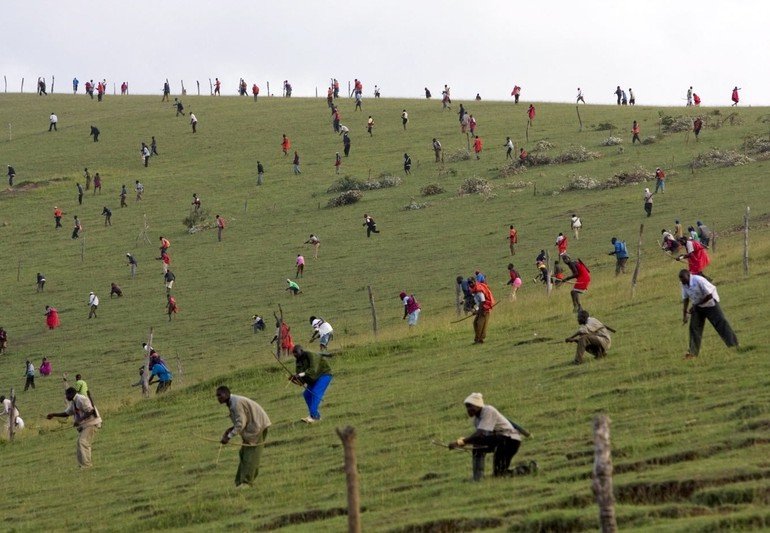 Traditional war event, Kenya, Africa