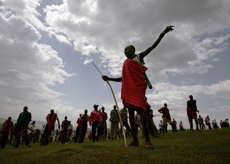 Traditional war event, Kenya, Africa