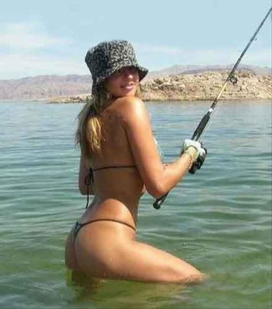 young fishing girl