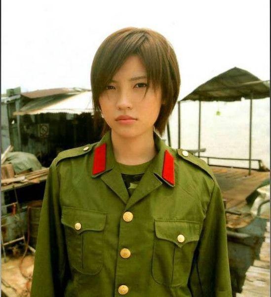 girl in a military