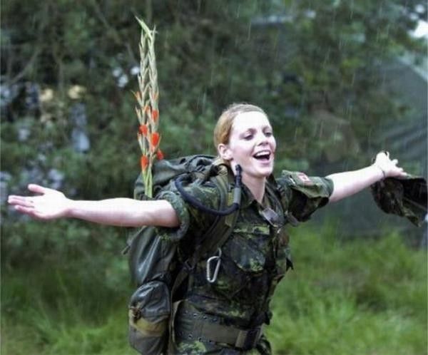 girl in a military