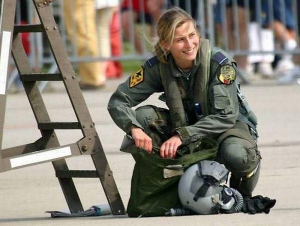 girl in a military