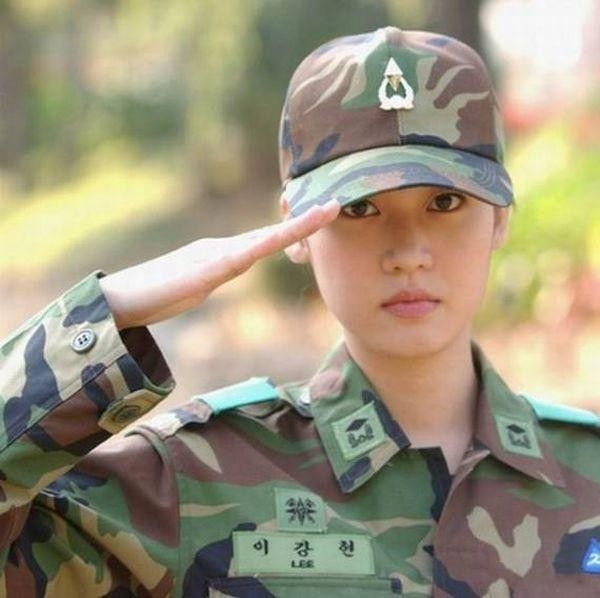 girl in a military