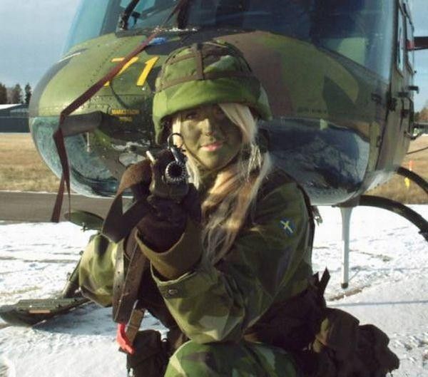 girl in a military