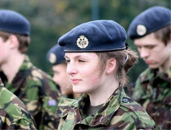 girl in a military