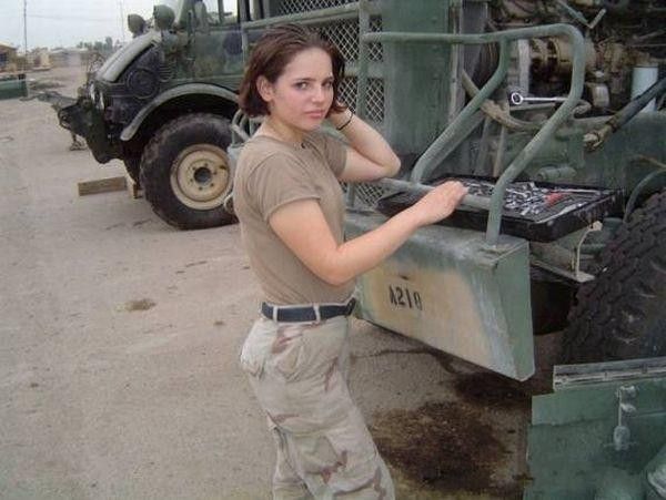 girl in a military