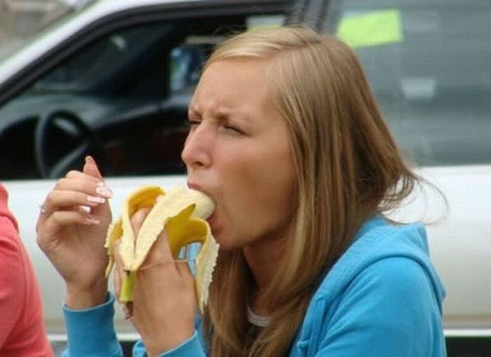 girl with a banana