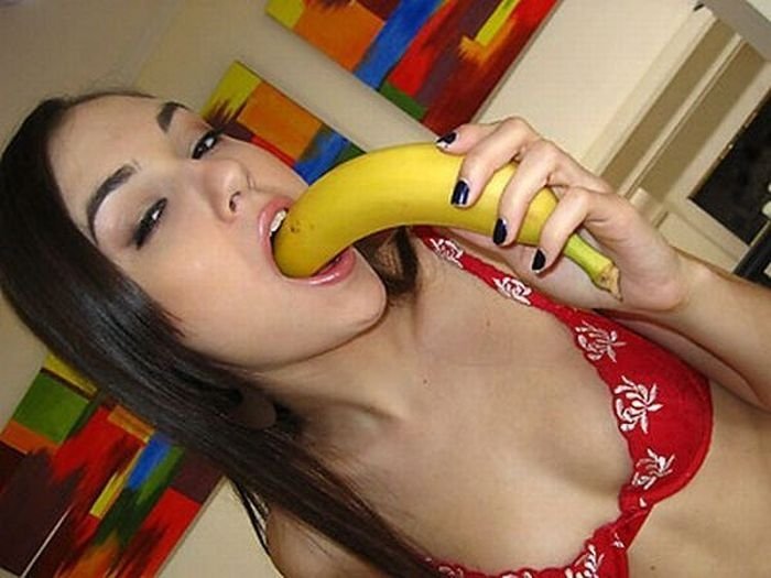 girl with a banana