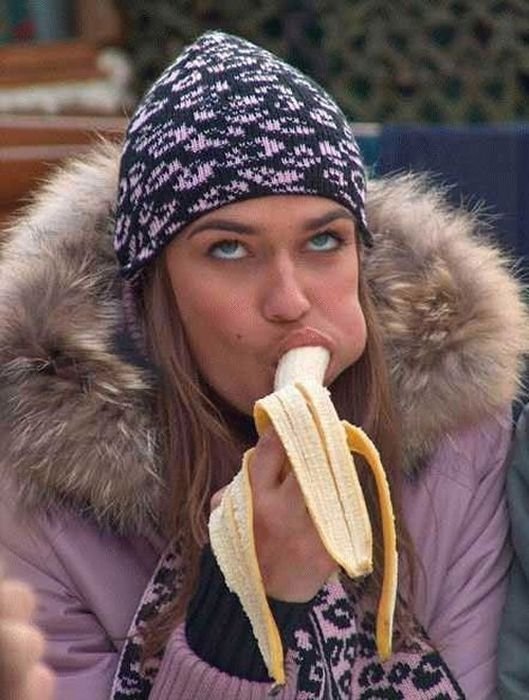 girl with a banana