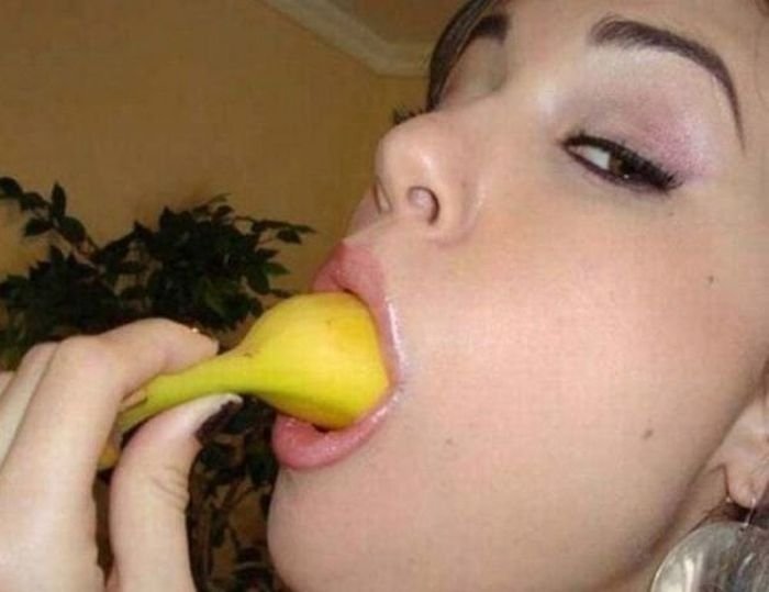 girl with a banana