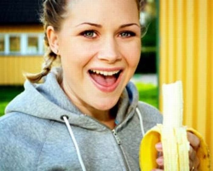 girl with a banana