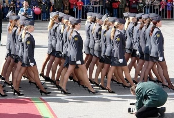 girl in a military