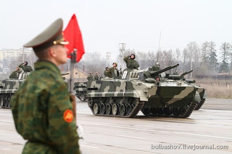 Rehearsal of victory parade at Alabino shooting range