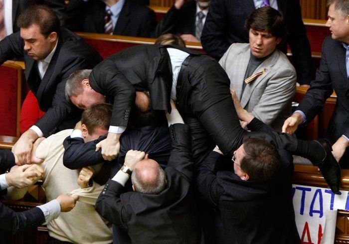 fight in the parliament of Ukraine