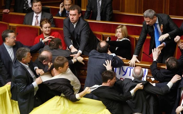 fight in the parliament of Ukraine