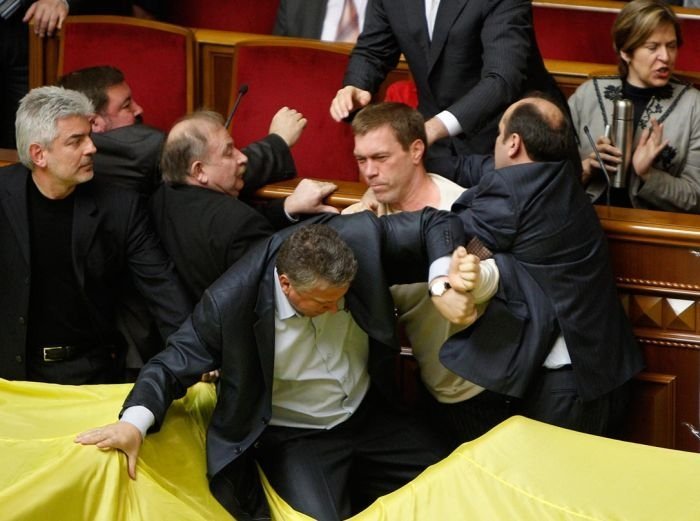 fight in the parliament of Ukraine