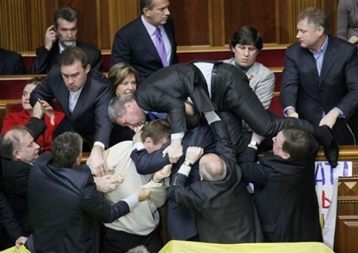 fight in the parliament of Ukraine