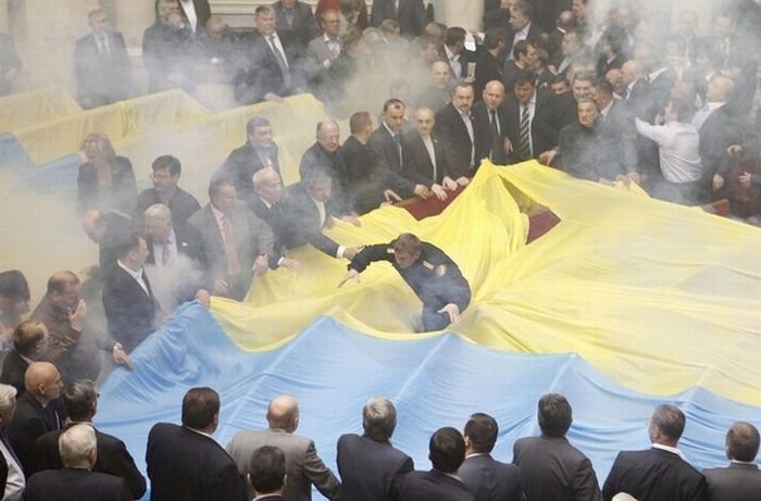 fight in the parliament of Ukraine