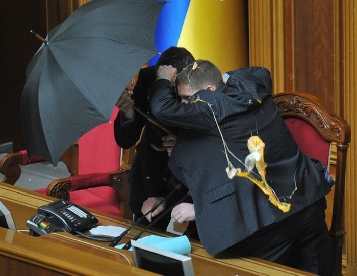 fight in the parliament of Ukraine