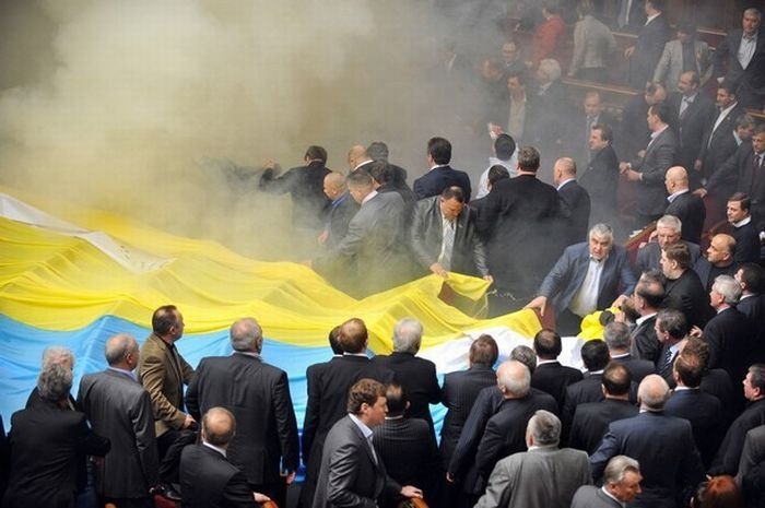 fight in the parliament of Ukraine