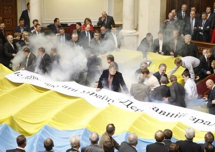 fight in the parliament of Ukraine