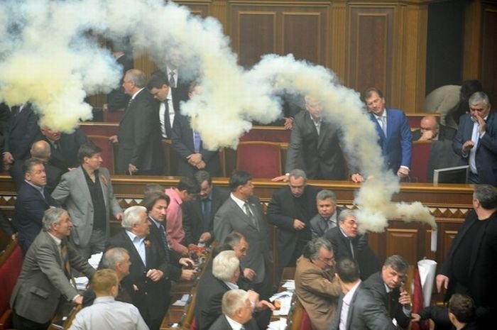 fight in the parliament of Ukraine