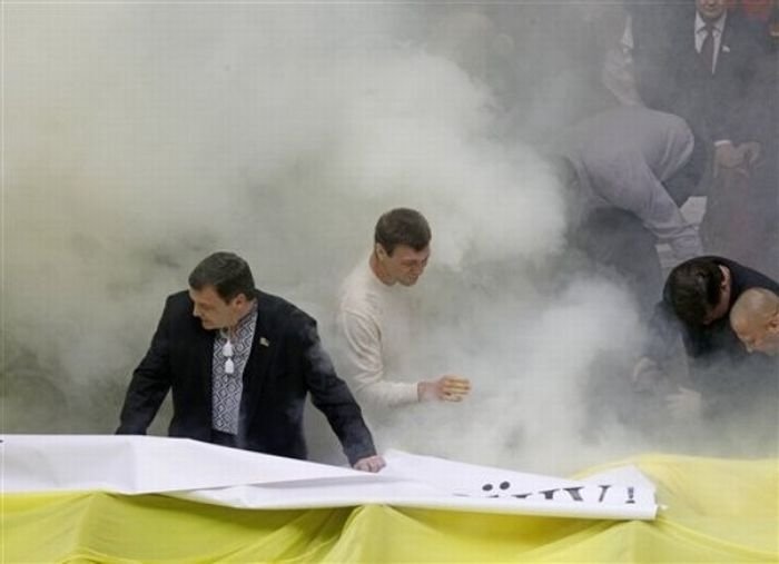 fight in the parliament of Ukraine