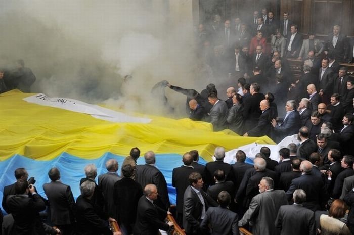 fight in the parliament of Ukraine