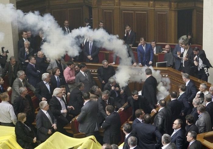 fight in the parliament of Ukraine