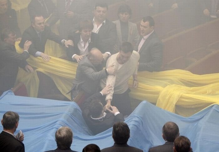 fight in the parliament of Ukraine