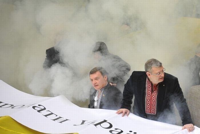 fight in the parliament of Ukraine